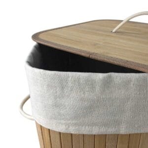 Cesto Canasto Organizador Rectangular Plegable Bambú c/ Tapa - Imagen 4