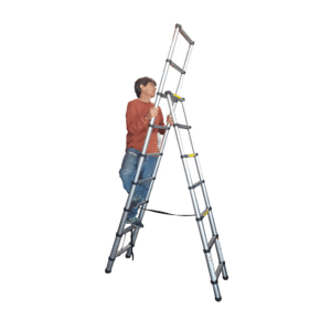 Escalera Aluminio Telescópica Tijera 7+9 Esc 2,5mt - Imagen 1