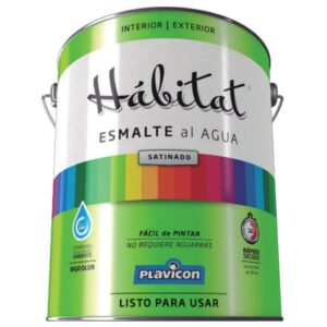 Hábitat Esmalte Satinado al agua Negro 4 Lts.
