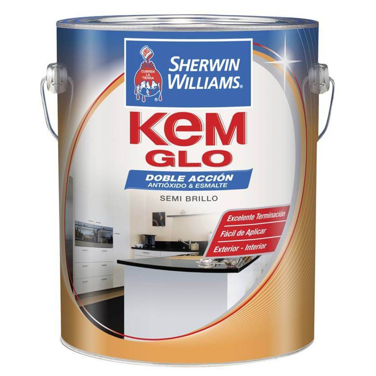 Kem Glo Esmalte Sintetico Blanco Semi-Brillo 1/2 Lt.
