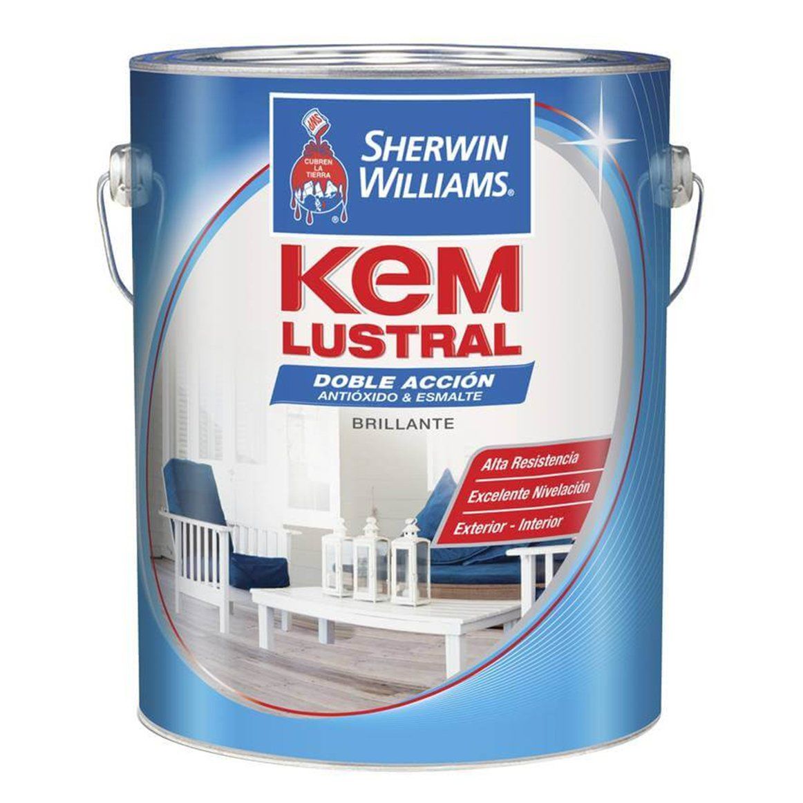 Kem Lustral 2 en 1 Esmalte Sintetico Blanco Brillante 4 Lts.