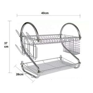 Secaplatos Escurridor de Platos y Vajillas Cromado 2 Niveles - Imagen 3